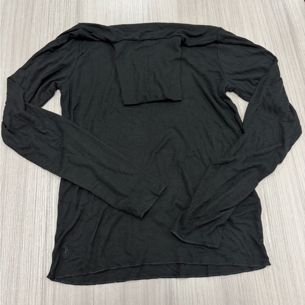 Ralph Lauren Black Ribbed Knit Turtleneck